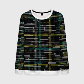 Мужской свитшот 3D с принтом Cyberpunk Tartan в городе Новоалтайск, 100% полиэстер с мягким внутренним слоем | круглый вырез горловины, мягкая резинка на манжетах и поясе, свободная посадка по фигуре | cyberpunk | glitch | глитч | киберпанк | клетка | матрица | узор | футуристичный | шотландка