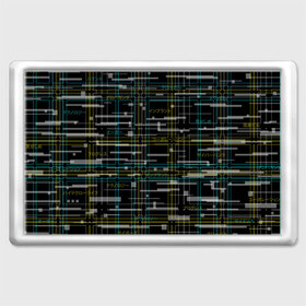 Магнит 45*70 с принтом Cyberpunk Tartan в городе Новоалтайск, Пластик | Размер: 78*52 мм; Размер печати: 70*45 | cyberpunk | glitch | глитч | киберпанк | клетка | матрица | узор | футуристичный | шотландка