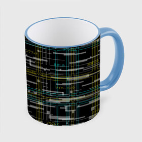 Кружка с принтом Cyberpunk Tartan в городе Новоалтайск, керамика | ёмкость 330 мл | cyberpunk | glitch | глитч | киберпанк | клетка | матрица | узор | футуристичный | шотландка