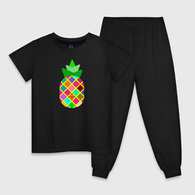 Детская пижама хлопок с принтом Pineapple в городе Новоалтайск, 100% хлопок |  брюки и футболка прямого кроя, без карманов, на брюках мягкая резинка на поясе и по низу штанин
 | pineapple | tropical fruit | ананас | тропический фрукт