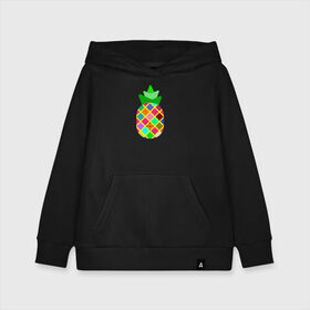 Детская толстовка хлопок с принтом Pineapple в городе Новоалтайск, 100% хлопок | Круглый горловой вырез, эластичные манжеты, пояс, капюшен | Тематика изображения на принте: pineapple | tropical fruit | ананас | тропический фрукт