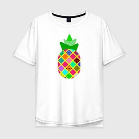 Мужская футболка хлопок Oversize с принтом Pineapple в городе Новоалтайск, 100% хлопок | свободный крой, круглый ворот, “спинка” длиннее передней части | pineapple | tropical fruit | ананас | тропический фрукт