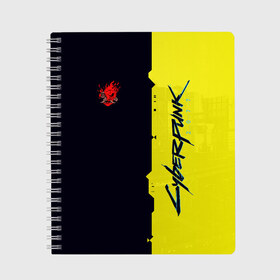 Тетрадь с принтом Cyberpunk 2077 samurai в городе Новоалтайск, 100% бумага | 48 листов, плотность листов — 60 г/м2, плотность картонной обложки — 250 г/м2. Листы скреплены сбоку удобной пружинной спиралью. Уголки страниц и обложки скругленные. Цвет линий — светло-серый
 | 2077 | cyberpunk | cyberpunk 2077 samurai | johnny silverhand | keanu reeves | samurai | би | джонни сильверхенд | киану ривз | кибер панк | самурай