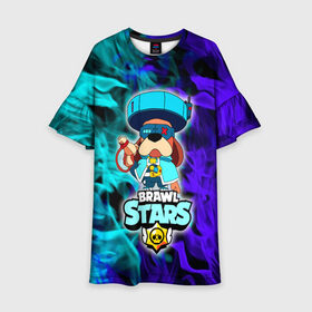 Детское платье 3D с принтом Brawl Stars Ronin Ruffs в городе Новоалтайск, 100% полиэстер | прямой силуэт, чуть расширенный к низу. Круглая горловина, на рукавах — воланы | Тематика изображения на принте: brawl stars | colonel ruffs | logo | ronin ruffs | ruffs | бравл старс | бравлер | генерал гавс | генерал руфф | логотипы игр | персонажи игр | раффс | руфус | руффс | собака