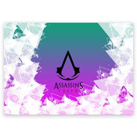 Поздравительная открытка с принтом Assassin’s Creed в городе Новоалтайск, 100% бумага | плотность бумаги 280 г/м2, матовая, на обратной стороне линовка и место для марки
 | black flag | brotherhood | chronicles | creed | game | origins | revelations | rogue | syndicate | unity | valhalla | альтаир | ассасин | игры | кинжал | пираты