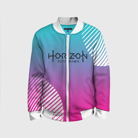 Детский бомбер 3D с принтом Horizon Zero Dawn в городе Новоалтайск, 100% полиэстер | застегивается на молнию, по бокам два кармана без застежек, мягкие манжеты, по низу бомбера и на воротнике — эластичная резинка | aloy | antasy girl | art | artwork | digital art | fantasy | horizon | horizon: zero dawn | landscape | tallneck | tegunvteg | warrior fantasy | weapon | zero dawn