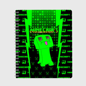 Тетрадь с принтом Minecraft в городе Новоалтайск, 100% бумага | 48 листов, плотность листов — 60 г/м2, плотность картонной обложки — 250 г/м2. Листы скреплены сбоку удобной пружинной спиралью. Уголки страниц и обложки скругленные. Цвет линий — светло-серый
 | minecraft | алекс | белый | блоки | ведьма | взрывчатка | визера | волк | гаст | добывать | дракон | зеленый куб | зомби | игра | крафт | крипер | кубики | лошадка | майн | майнкрафт | манкрафт | овечка | оцелот