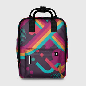 Женский рюкзак 3D с принтом geometric abstract в городе Новоалтайск, 100% полиэстер | лямки с регулируемой длиной, сверху ручки, чтобы рюкзак нести как сумку. Основное отделение закрывается на молнию, как и внешний карман. Внутри два дополнительных кармана, один из которых закрывается на молнию. По бокам два дополнительных кармашка, куда поместится маленькая бутылочка
 | 