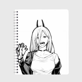 Тетрадь с принтом Black and White Anime в городе Новоалтайск, 100% бумага | 48 листов, плотность листов — 60 г/м2, плотность картонной обложки — 250 г/м2. Листы скреплены сбоку удобной пружинной спиралью. Уголки страниц и обложки скругленные. Цвет линий — светло-серый
 | anime | chainsaw man | denji | makima | manga | power | аниме | бим | денджи | дьявол бесконечности | кишибэ | летучая мышь | манга | пауэр | хаякава аки | химено | человек бензопила