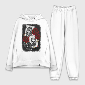 Женский костюм хлопок Oversize с принтом The Skull King and Queen в городе Новоалтайск,  |  | art | gold skull | queen | skull king | арт | буби | дама | день мёртвых | золотой череп | игральные карты | игроку | карты | король | король и дама | король и королева | крести | мексика | он и она | пики | покер | розы