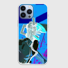 Чехол для iPhone 13 Pro Max с принтом Человек Бензопила на голубом фоне в городе Новоалтайск,  |  | Тематика изображения на принте: anime | chainsaw man | denji | makima | manga | power | аниме | бим | денджи | дьявол бесконечности | кишибэ | летучая мышь | манга | пауэр | хаякава аки | химено | человек бензопила