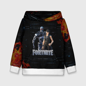 Детская толстовка 3D с принтом Fortnite - Terminator в городе Новоалтайск, 100% полиэстер | двухслойный капюшон со шнурком для регулировки, мягкие манжеты на рукавах и по низу толстовки, спереди карман-кенгуру с мягким внутренним слоем | chapter 2 | fortnite | fortnite 3 | fortnite terminator | sarah connor and terminator 800 | t 800 | t 800 fortnite | сара коннор | скин t 800 | скин терминатора | терминатор | терминатор т 800 | фортнайт | фортнайт глава 2 | фортнайт тер