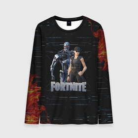 Мужской лонгслив 3D с принтом Fortnite - Terminator в городе Новоалтайск, 100% полиэстер | длинные рукава, круглый вырез горловины, полуприлегающий силуэт | Тематика изображения на принте: chapter 2 | fortnite | fortnite 3 | fortnite terminator | sarah connor and terminator 800 | t 800 | t 800 fortnite | сара коннор | скин t 800 | скин терминатора | терминатор | терминатор т 800 | фортнайт | фортнайт глава 2 | фортнайт тер