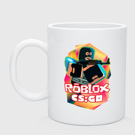 Кружка с принтом CSGO (Roblox) в городе Новоалтайск, керамика | объем — 330 мл, диаметр — 80 мм. Принт наносится на бока кружки, можно сделать два разных изображения | Тематика изображения на принте: cs:go | roblix | игра | контра | шутер