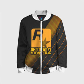 Детский бомбер 3D с принтом RED DEAD REDEMPTION 2 в городе Новоалтайск, 100% полиэстер | застегивается на молнию, по бокам два кармана без застежек, мягкие манжеты, по низу бомбера и на воротнике — эластичная резинка | game | gamer | rdr2 | red dead redemption 2 | rockstar studios | игры