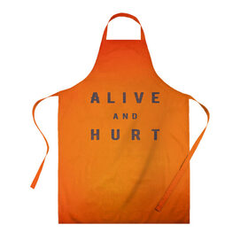 Фартук 3D с принтом Alive and hurt в городе Новоалтайск, 100% полиэстер | общий размер — 65 х 85 см, ширина нагрудника — 26 см, горловина — 53 см, длина завязок — 54 см, общий обхват в поясе — 173 см. Принт на завязках и на горловине наносится с двух сторон, на основной части фартука — только с внешней стороны | alive | and | ash | form | hip hop | hurt | is | lil peep | lilpeep | lilpip | our | purest | rap | rep | лил пип | лилпип | реп | рэп | хип хоп | эмо рэп