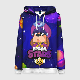 Женская толстовка 3D на молнии с принтом Brawl Stars - Генерал Гавс в городе Новоалтайск, 100% полиэстер | длина до линии бедра, манжеты и пояс оформлены мягкой тканевой резинкой, двухслойный капюшон со шнурком для регулировки, спереди молния, по бокам два кармана | 2020 | 2021 | brawl | colonel | dog | leon | ruffus | space | stars | бравл | браво | гавс | генерал | корабль | космический | космос | леон | лион | новые | новый | персонаж | персонажи | пес | планеты | собака | страс