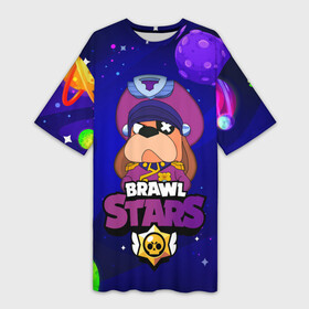 Платье-футболка 3D с принтом Brawl Stars   Генерал Гавс в городе Новоалтайск,  |  | 2020 | 2021 | brawl | colonel | dog | leon | ruffus | space | stars | бравл | браво | гавс | генерал | корабль | космический | космос | леон | лион | новые | новый | персонаж | персонажи | пес | планеты | собака | страс