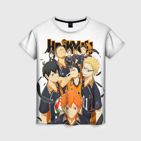 Женская футболка 3D с принтом ВОЛЕЙБОЛ!! / HAIKYUU!! в городе Новоалтайск, 100% полиэфир ( синтетическое хлопкоподобное полотно) | прямой крой, круглый вырез горловины, длина до линии бедер | anime | haikyu | haikyuu | karasuno | аниме | волейбол | ворон | карасуно | манга | мяч | сёё хината