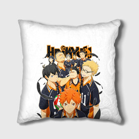 Подушка 3D с принтом ВОЛЕЙБОЛ!! / HAIKYUU!! в городе Новоалтайск, наволочка – 100% полиэстер, наполнитель – холлофайбер (легкий наполнитель, не вызывает аллергию). | состоит из подушки и наволочки. Наволочка на молнии, легко снимается для стирки | anime | haikyu | haikyuu | karasuno | аниме | волейбол | ворон | карасуно | манга | мяч | сёё хината