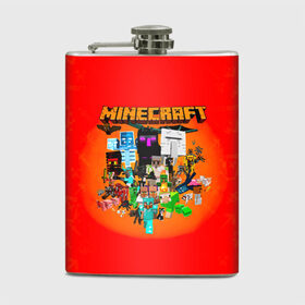 Фляга с принтом Minecraft персонажи в городе Новоалтайск, металлический корпус | емкость 0,22 л, размер 125 х 94 мм. Виниловая наклейка запечатывается полностью | 