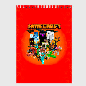 Скетчбук с принтом Minecraft персонажи в городе Новоалтайск, 100% бумага
 | 48 листов, плотность листов — 100 г/м2, плотность картонной обложки — 250 г/м2. Листы скреплены сверху удобной пружинной спиралью | 
