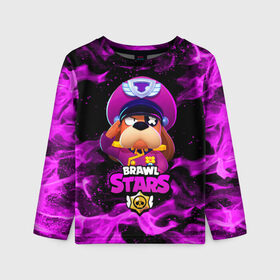 Детский лонгслив 3D с принтом ГЕНЕРАЛ ГАВС - Brawl Stars в городе Новоалтайск, 100% полиэстер | длинные рукава, круглый вырез горловины, полуприлегающий силуэт
 | brawl stars | brawl stars 5 | brawl stars 5 сезон | ronin rufus | бравл старс | бравлы | гавс | генерал гавс | огонь | пламя | ронин гавс | собака