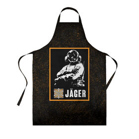 Фартук 3D с принтом Jager в городе Новоалтайск, 100% полиэстер | общий размер — 65 х 85 см, ширина нагрудника — 26 см, горловина — 53 см, длина завязок — 54 см, общий обхват в поясе — 173 см. Принт на завязках и на горловине наносится с двух сторон, на основной части фартука — только с внешней стороны | jager | r6s | rainbow six siege | оперативник | персонаж | ягер