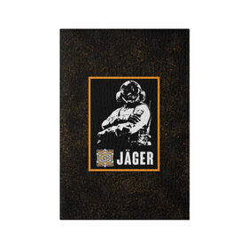 Обложка для паспорта матовая кожа с принтом Jager в городе Новоалтайск, натуральная матовая кожа | размер 19,3 х 13,7 см; прозрачные пластиковые крепления | Тематика изображения на принте: jager | r6s | rainbow six siege | оперативник | персонаж | ягер