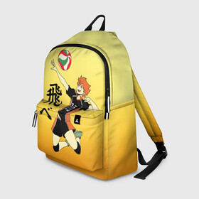 Рюкзак 3D с принтом Fly High Haikyuu!! в городе Новоалтайск, 100% полиэстер | лямки с регулируемой длиной, сверху петелька, чтобы рюкзак можно было повесить на вешалку. Основное отделение закрывается на молнию, как и внешний карман. Внутри два дополнительных кармана, один из которых закрывается на молнию. По бокам два дополнительных кармашка | Тематика изображения на принте: fly high | haikyu | haikyuu | jump | аниме персонажи | волейбол | иероглифы | кенма козуме | лети высоко | логотипы аниме | мяч | ринтаро | сатори | спортсмен | шоё хинато | японские
