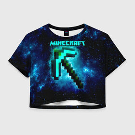 Женская футболка Crop-top 3D с принтом Minecraft в городе Новоалтайск, 100% полиэстер | круглая горловина, длина футболки до линии талии, рукава с отворотами | minecraft | алекс | белый | блоки | ведьма | взрывчатка | визера | волк | гаст | добывать | дракон | зеленый куб | зомби | игра | крафт | крипер | кубики | лошадка | майн | майнкрафт | манкрафт | овечка | оцелот