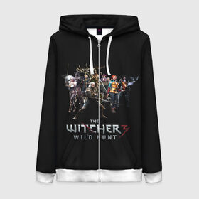 Женская толстовка 3D на молнии с принтом THE WITCHER | ВЕДЬМАК 3 в городе Новоалтайск, 100% полиэстер | длина до линии бедра, манжеты и пояс оформлены мягкой тканевой резинкой, двухслойный капюшон со шнурком для регулировки, спереди молния, по бокам два кармана | 