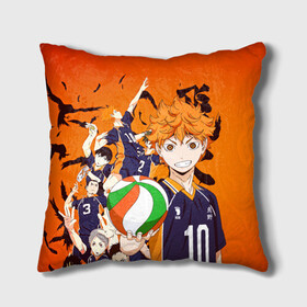 Подушка 3D с принтом Волебольная команда из аниме HAIKYUU!! в городе Новоалтайск, наволочка – 100% полиэстер, наполнитель – холлофайбер (легкий наполнитель, не вызывает аллергию). | состоит из подушки и наволочки. Наволочка на молнии, легко снимается для стирки | Тематика изображения на принте: anime | haikyu | haikyuu | karasuno | аниме | волейбол | ворон | карасуно | манга | мяч | сёё хината
