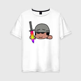 Женская футболка хлопок Oversize с принтом Любимые ножики cs go в городе Новоалтайск, 100% хлопок | свободный крой, круглый ворот, спущенный рукав, длина до линии бедер
 | 