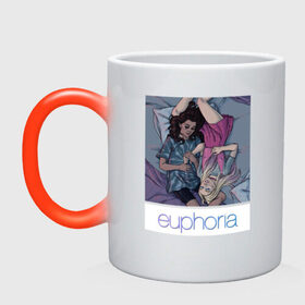 Кружка хамелеон с принтом сериал Euphoria в городе Новоалтайск, керамика | меняет цвет при нагревании, емкость 330 мл | Тематика изображения на принте: 