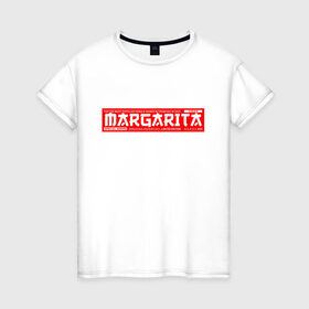Женская футболка хлопок с принтом Маргарита/Margarita в городе Новоалтайск, 100% хлопок | прямой крой, круглый вырез горловины, длина до линии бедер, слегка спущенное плечо | margarita | name | names | имена | имя | маргарита