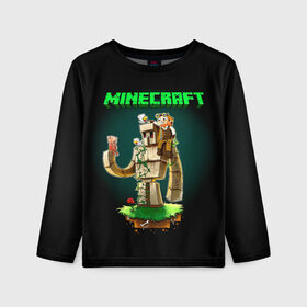 Детский лонгслив 3D с принтом Minecraft в городе Новоалтайск, 100% полиэстер | длинные рукава, круглый вырез горловины, полуприлегающий силуэт
 | minecraft | алекс | белый | блоки | ведьма | взрывчатка | визера | волк | гаст | добывать | дракон | зеленый куб | зомби | игра | крафт | крипер | кубики | лошадка | майн | майнкрафт | манкрафт | овечка | оцелот