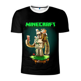 Мужская футболка 3D спортивная с принтом Minecraft в городе Новоалтайск, 100% полиэстер с улучшенными характеристиками | приталенный силуэт, круглая горловина, широкие плечи, сужается к линии бедра | Тематика изображения на принте: minecraft | алекс | белый | блоки | ведьма | взрывчатка | визера | волк | гаст | добывать | дракон | зеленый куб | зомби | игра | крафт | крипер | кубики | лошадка | майн | майнкрафт | манкрафт | овечка | оцелот