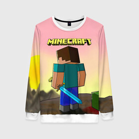 Женский свитшот 3D с принтом Minecraft в городе Новоалтайск, 100% полиэстер с мягким внутренним слоем | круглый вырез горловины, мягкая резинка на манжетах и поясе, свободная посадка по фигуре | minecraft | алекс | белый | блоки | ведьма | взрывчатка | визера | волк | гаст | добывать | дракон | зеленый куб | зомби | игра | крафт | крипер | кубики | лошадка | майн | майнкрафт | манкрафт | овечка | оцелот