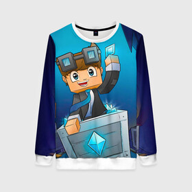 Женский свитшот 3D с принтом Minecraft в городе Новоалтайск, 100% полиэстер с мягким внутренним слоем | круглый вырез горловины, мягкая резинка на манжетах и поясе, свободная посадка по фигуре | minecraft | алекс | белый | блоки | ведьма | взрывчатка | визера | волк | гаст | добывать | дракон | зеленый куб | зомби | игра | крафт | крипер | кубики | лошадка | майн | майнкрафт | манкрафт | овечка | оцелот
