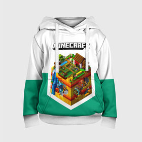 Детская толстовка 3D с принтом Minecraft в городе Новоалтайск, 100% полиэстер | двухслойный капюшон со шнурком для регулировки, мягкие манжеты на рукавах и по низу толстовки, спереди карман-кенгуру с мягким внутренним слоем | Тематика изображения на принте: minecraft | алекс | белый | блоки | ведьма | взрывчатка | визера | волк | гаст | добывать | дракон | зеленый куб | зомби | игра | крафт | крипер | кубики | лошадка | майн | майнкрафт | манкрафт | овечка | оцелот