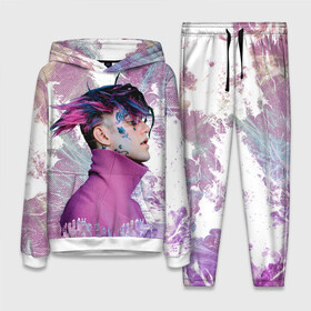 Женский костюм 3D (с толстовкой) с принтом Lil peep | Лил пип краски в городе Новоалтайск,  |  | emo | hip hop | lil peep | new school | post | густав элайджа ар | лил пип | новая школа | рэпер