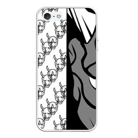 Чехол для iPhone 5/5S матовый с принтом DEMON BLACK/WHITE в городе Новоалтайск, Силикон | Область печати: задняя сторона чехла, без боковых панелей | fashion | fire | game | hip hop | rap | street style | top | игра | мода | огонь | рэп | топ | уличный стиль | хип хоп
