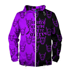 Мужская ветровка 3D с принтом DEMON BLACK/PURPLE в городе Новоалтайск, 100% полиэстер | подол и капюшон оформлены резинкой с фиксаторами, два кармана без застежек по бокам, один потайной карман на груди | fashion | fire | game | hip hop | rap | street style | top | игра | мода | огонь | рэп | топ | уличный стиль | хип хоп