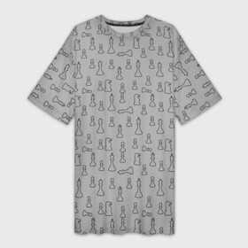 Платье-футболка 3D с принтом шахматы в городе Новоалтайск,  |  | bishop | chess pieces | game | king | knight | pattern | pawn | queen | rook | sport | texture | король | ладья | паттерн | пешка | текстура | ферзь | шахматные фигуры