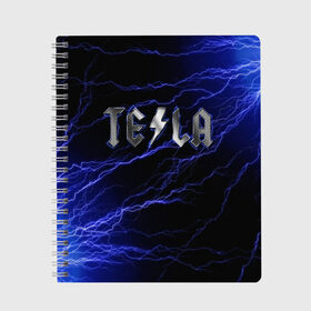 Тетрадь с принтом TESLA в городе Новоалтайск, 100% бумага | 48 листов, плотность листов — 60 г/м2, плотность картонной обложки — 250 г/м2. Листы скреплены сбоку удобной пружинной спиралью. Уголки страниц и обложки скругленные. Цвет линий — светло-серый
 | ac | acdc | america | auto | car | cars | dc | electro | elon | logo | musk | rock | space | spacex | tesla | usa | x | авто | автомобиль | илон | космос | лого | логотип | маск | машина | молнии | молния | музыка | рок | тесла | электричест
