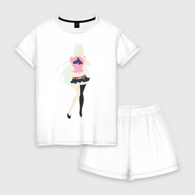 Женская пижама с шортиками хлопок с принтом Элизабет в городе Новоалтайск, 100% хлопок | футболка прямого кроя, шорты свободные с широкой мягкой резинкой | anime | the seven deadly sins | аниме | богиня | мультик | стигма | элизабет