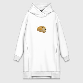 Платье-худи хлопок с принтом Doge Bread в городе Новоалтайск,  |  | derp face | derp face big eyes | derp face character | derp face circle | derp face open mouth | dog | doge | doge bread | lol | mem | memes | глупый | голова | лицо | мдк | мем | мемы | нарисованный | прикол | смех | собака | сумасшедший | хле