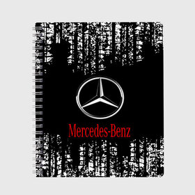 Тетрадь с принтом MERCEDES. в городе Новоалтайск, 100% бумага | 48 листов, плотность листов — 60 г/м2, плотность картонной обложки — 250 г/м2. Листы скреплены сбоку удобной пружинной спиралью. Уголки страниц и обложки скругленные. Цвет линий — светло-серый
 | abstract | amg | auto | brand | car | geometry | mercedes | sport | texture | абстракция | авто | автомобильные | амг | бренд | геометрия | классика | машины | мерседес | модные | спорт | стиль | текстура