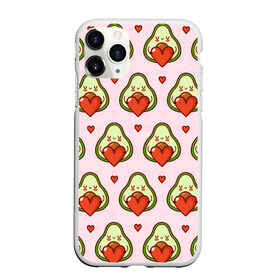 Чехол для iPhone 11 Pro матовый с принтом Love Avocado в городе Новоалтайск, Силикон |  | Тематика изображения на принте: 14 февраля | love | авокадо | вкусняшка | день святого валентина | еда | любовь | паттерн | сердечко